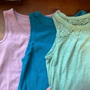 Three girls tank tops size 10. One Mudd brand